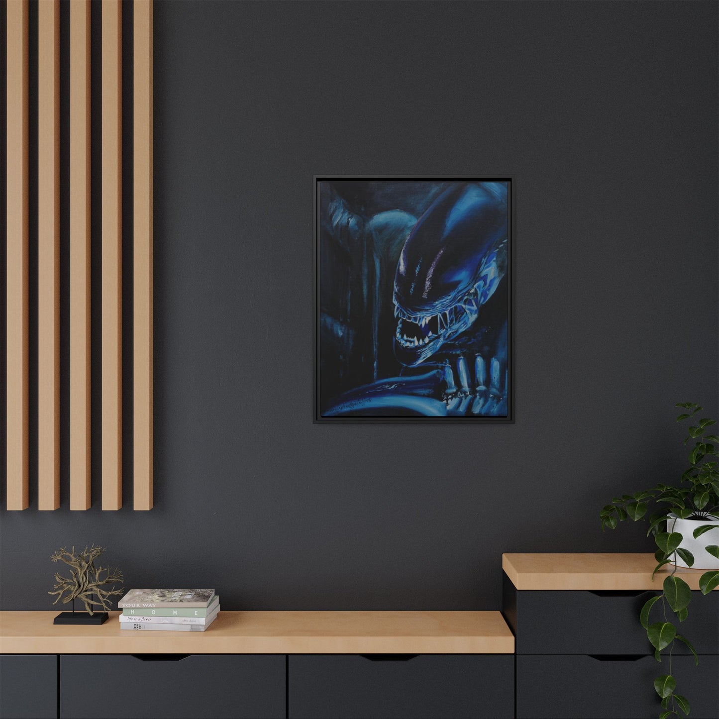 Framed Matte Canvas Print — Alien Xenomorph Art