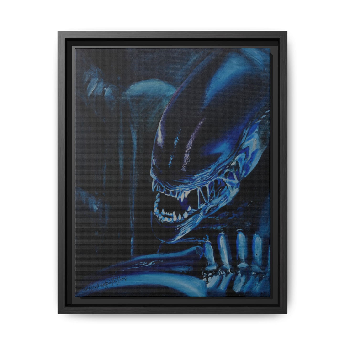 Framed Matte Canvas Print — Alien Xenomorph Art