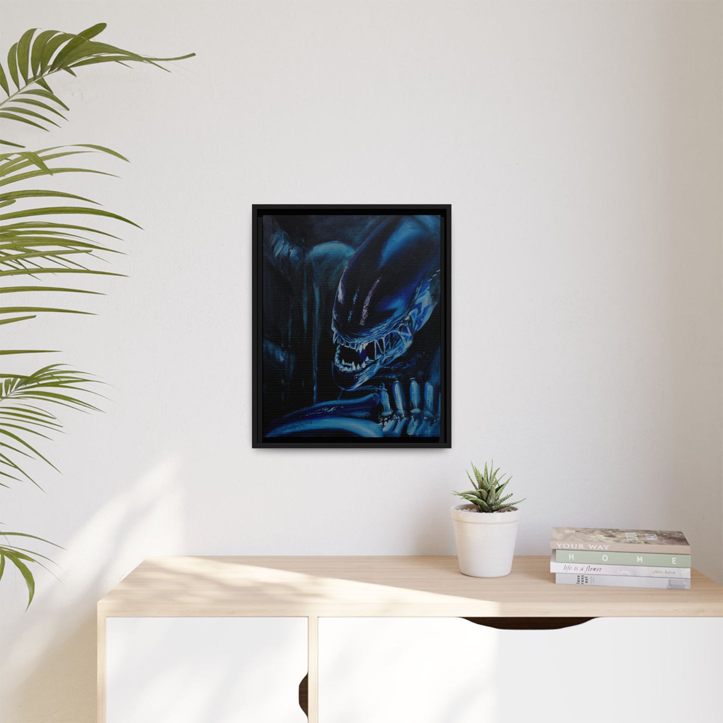 Framed Matte Canvas Print — Alien Xenomorph Art