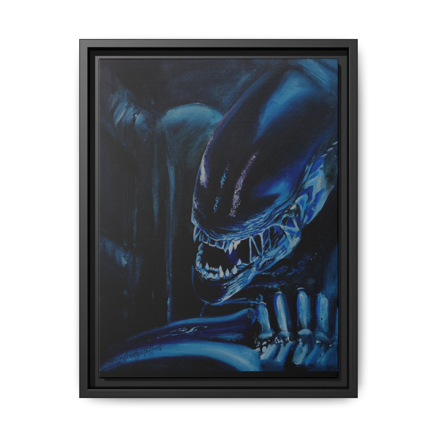 Framed Matte Canvas Print — Alien Xenomorph Art
