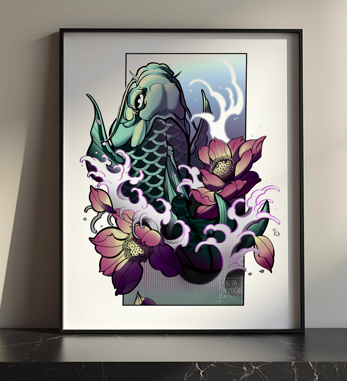 Japanese Koi Fish | Premium Framed Large Poster Print (11x14" & 12x16")