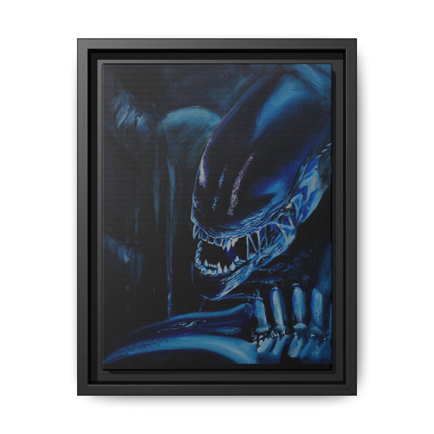 Framed Matte Canvas Print — Alien Xenomorph Art