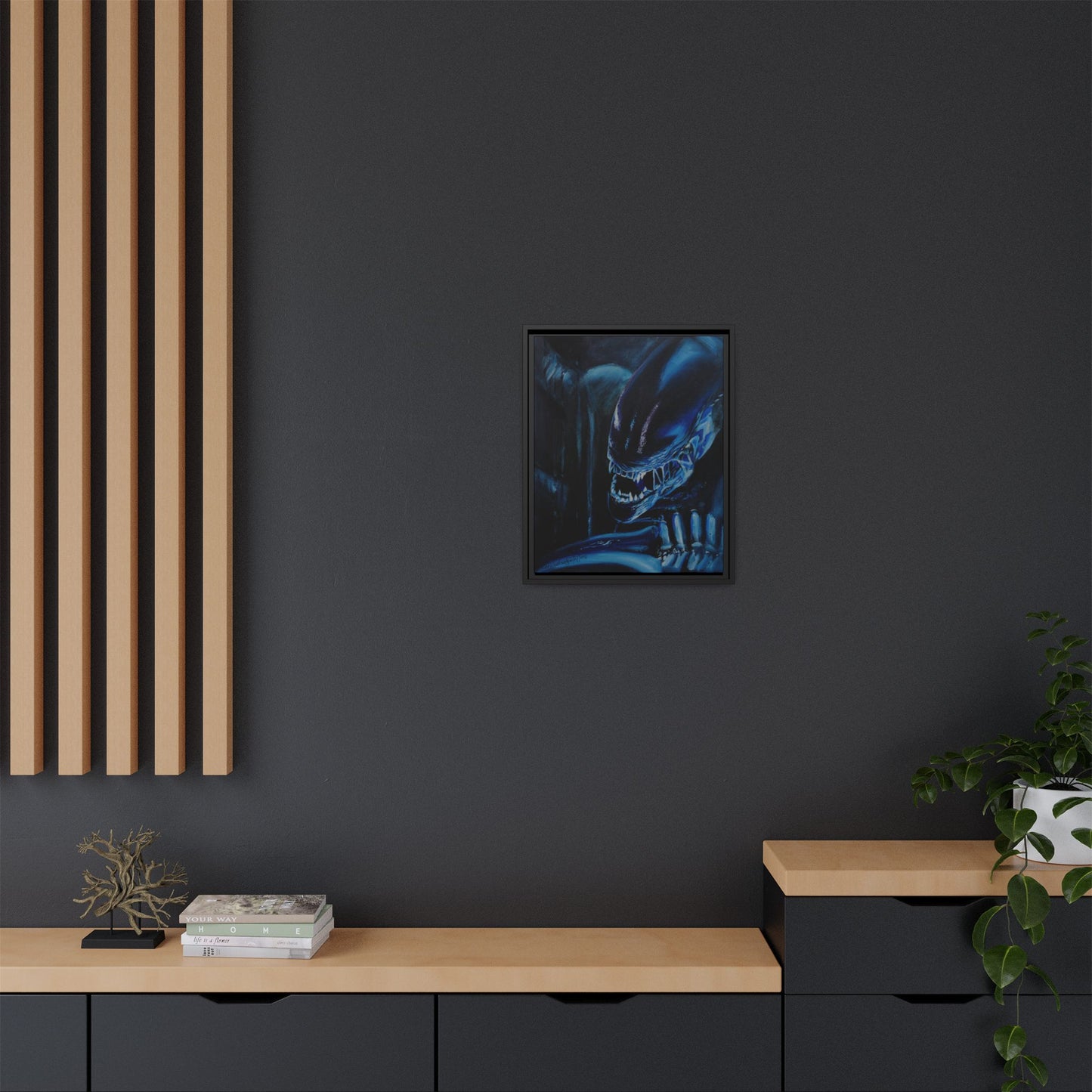 Framed Matte Canvas Print — Alien Xenomorph Art