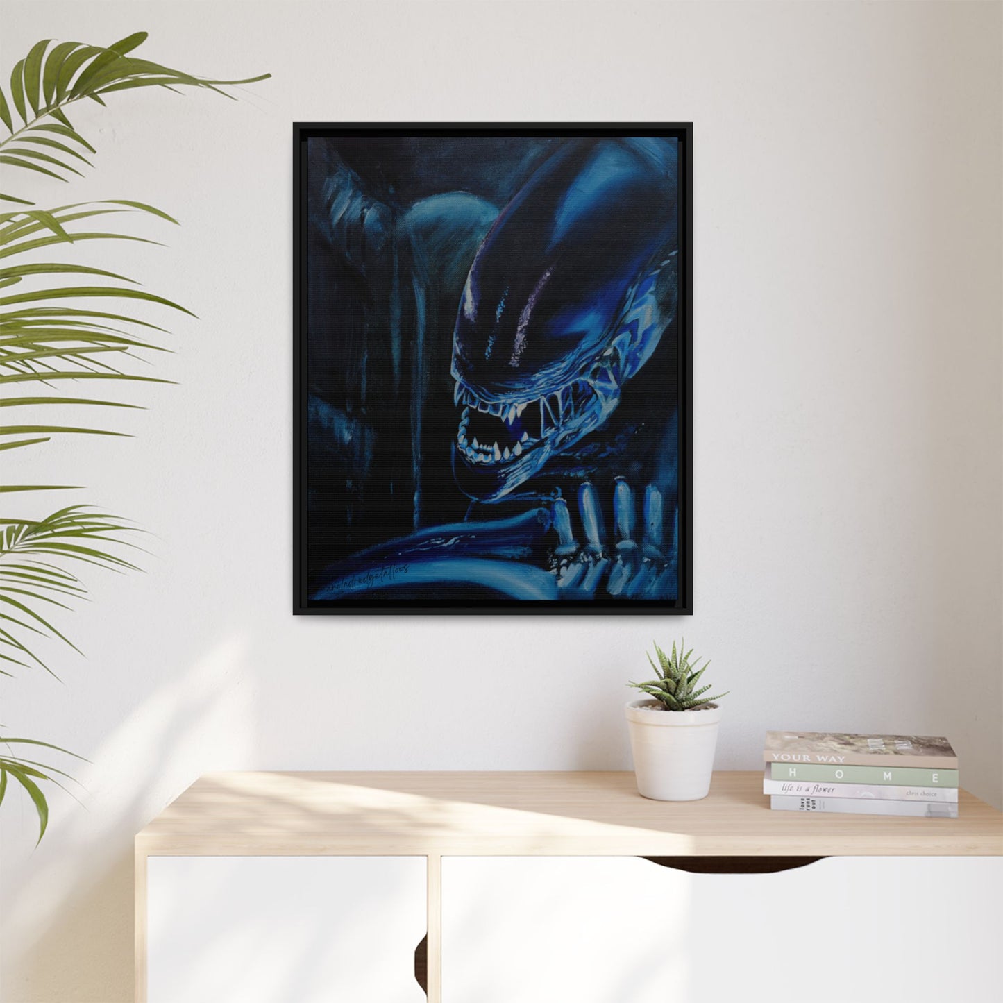 Framed Matte Canvas Print — Alien Xenomorph Art