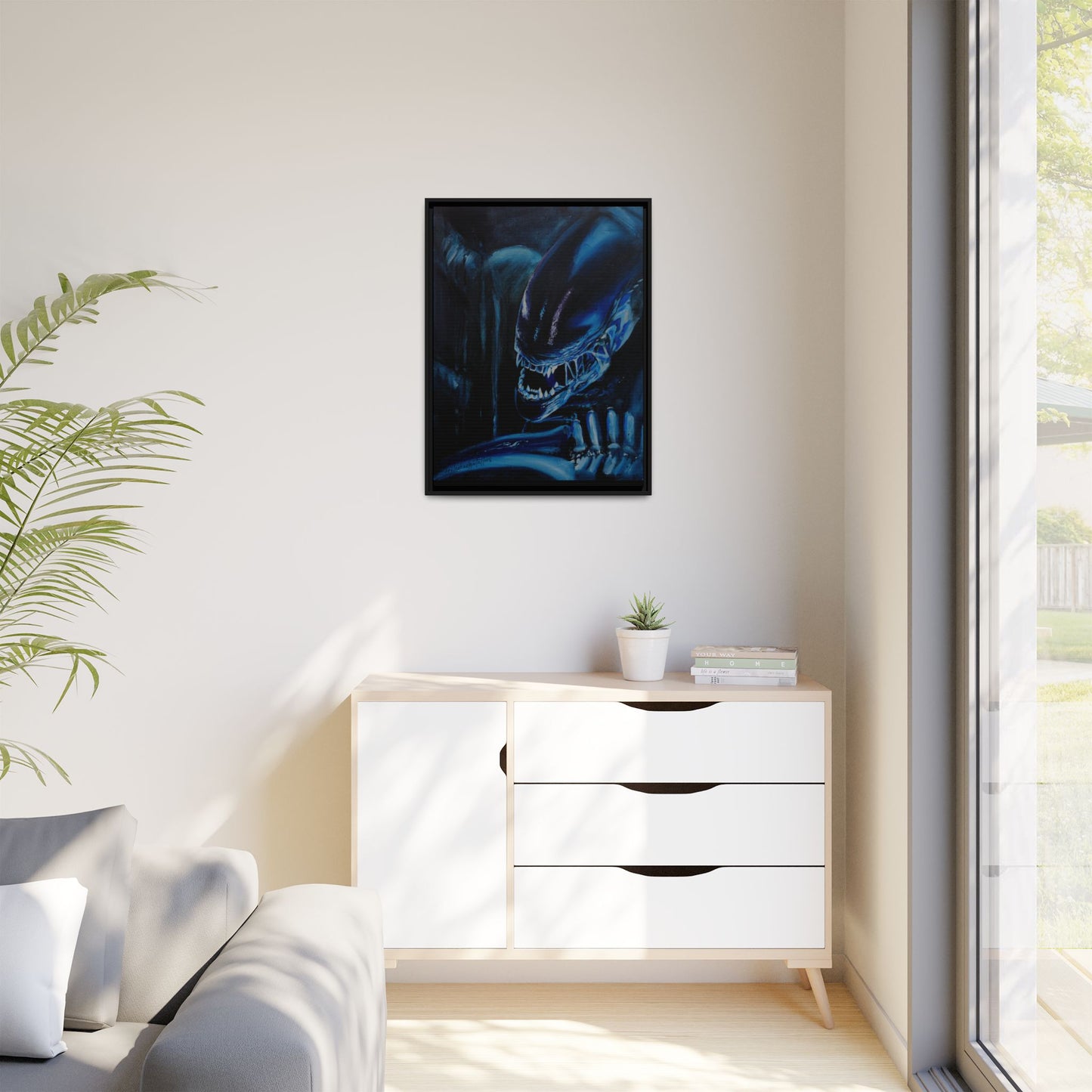 Framed Matte Canvas Print — Alien Xenomorph Art
