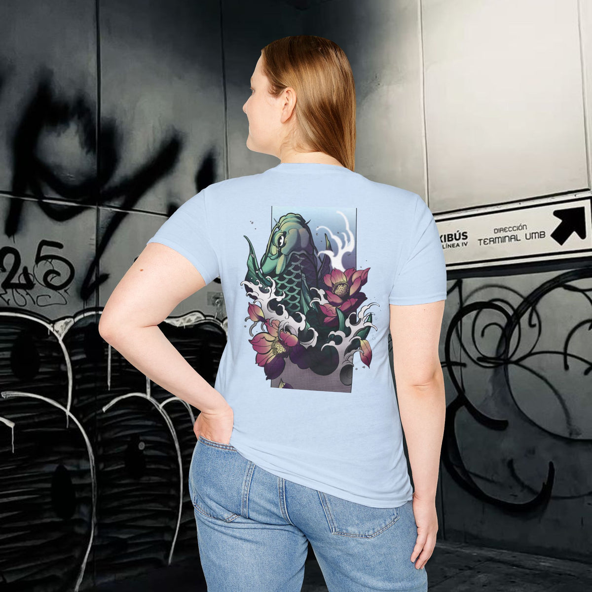 Traditional Koi Fish Japanese Graphic Art Tee