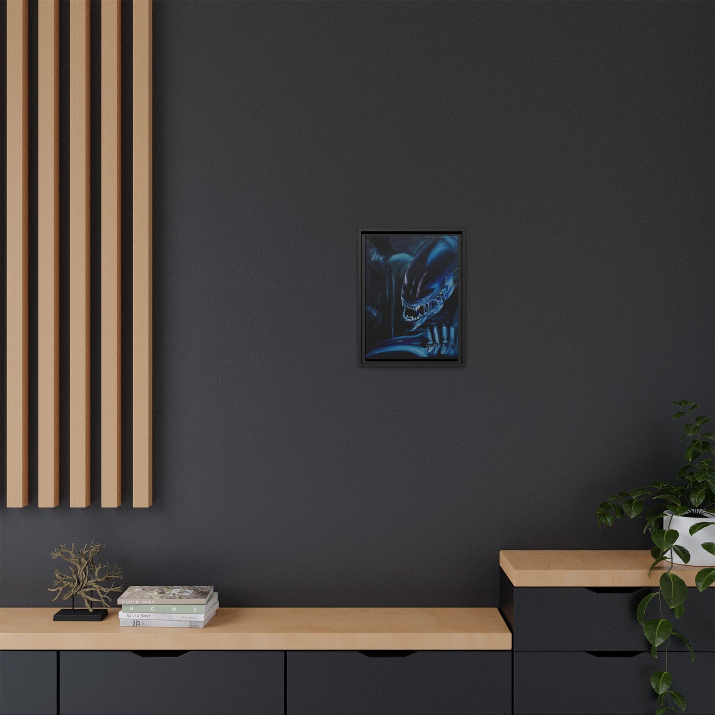 Framed Matte Canvas Print — Alien Xenomorph Art