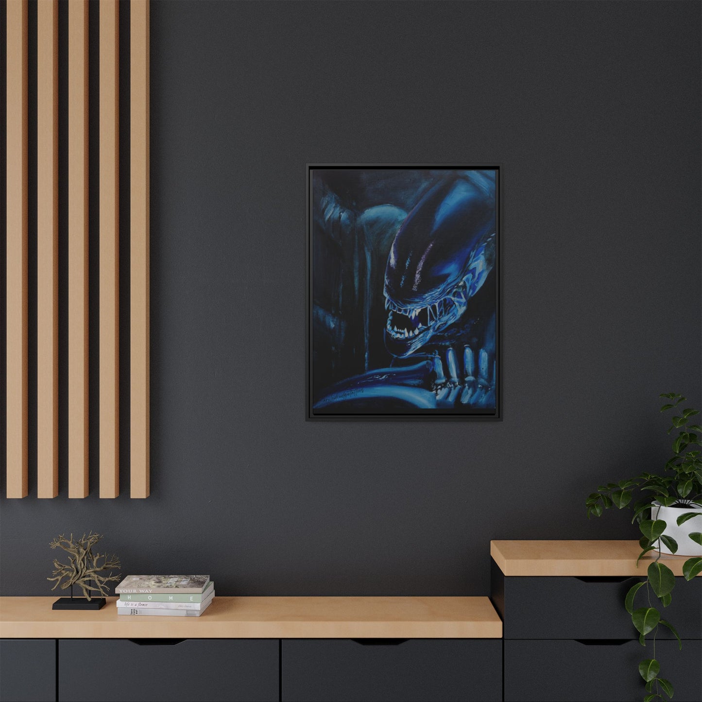 Framed Matte Canvas Print — Alien Xenomorph Art