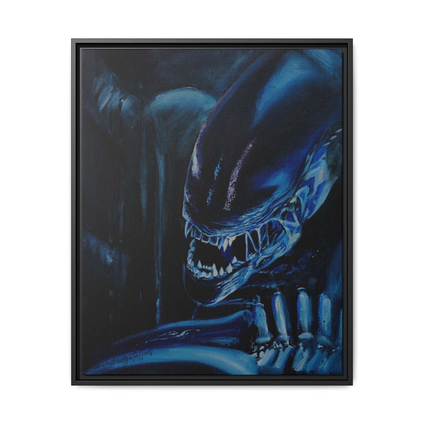 Framed Matte Canvas Print — Alien Xenomorph Art